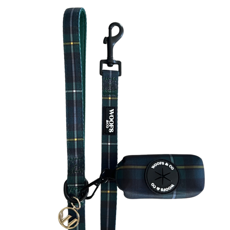 Tartan Blue Green Leash
