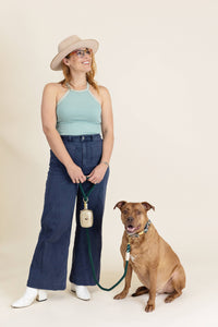 Gold Vegan Leather Poop Bag Holder & Treat Pouch