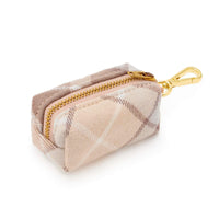 Beige Plaid Flannel Poop Bag Holder