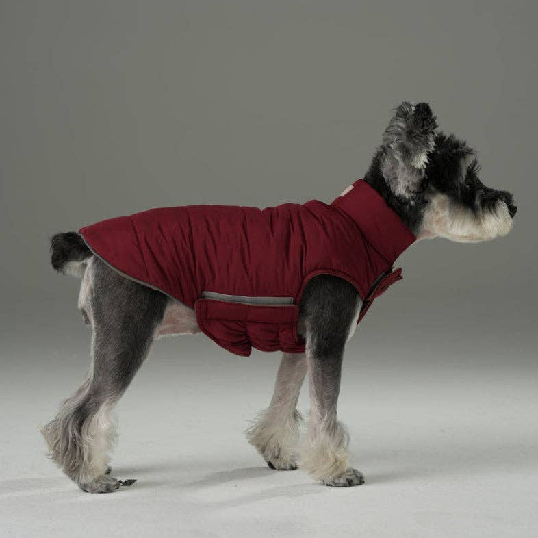 Reversible Dog Jacket -  Red/Camel