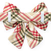 Plaid Flannel Holiday Lady Dog Bow