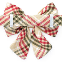 Plaid Flannel Holiday Lady Dog Bow
