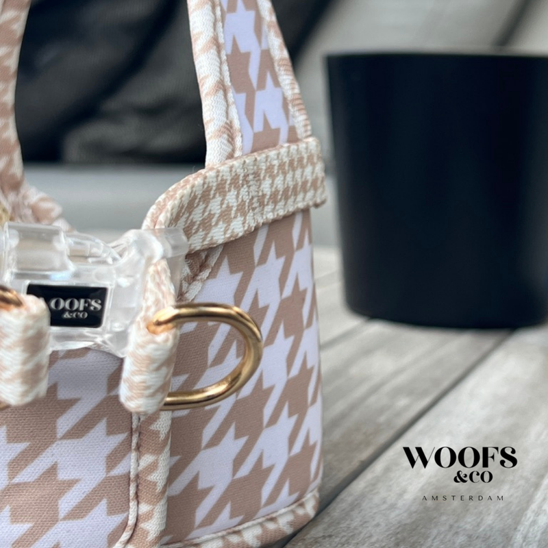 Step-In Harness in Houndstooth Beige
