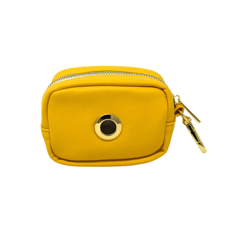 Yellow Poop Bag Holder & Treat Pouch