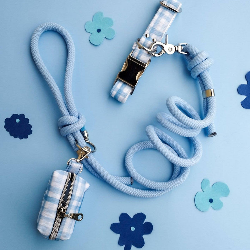 Baby Blue Rope Dog Leash - Handmade in France