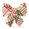 Plaid Flannel Holiday Lady Dog Bow