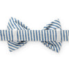 Blue Stripe Summer Dog Bow Tie