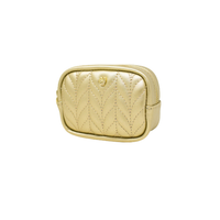Gold Vegan Leather Poop Bag Holder & Treat Pouch